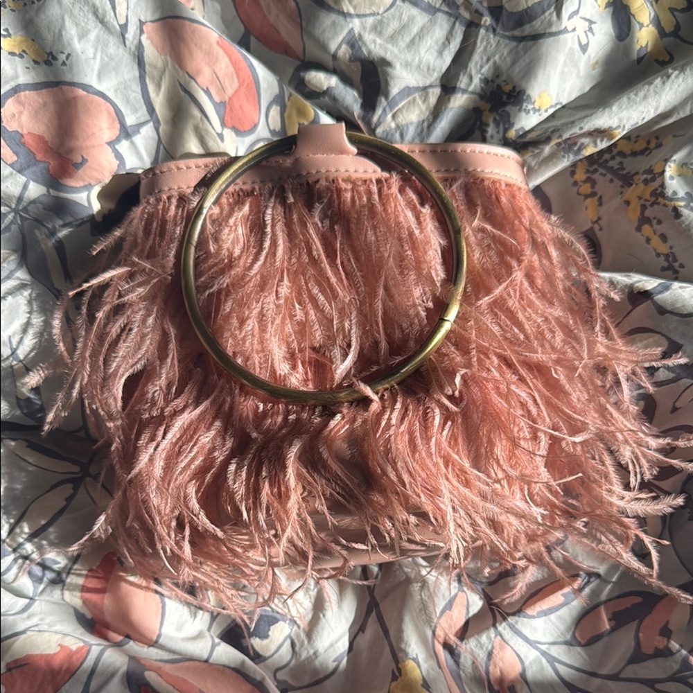 Pink Feathered Handbag